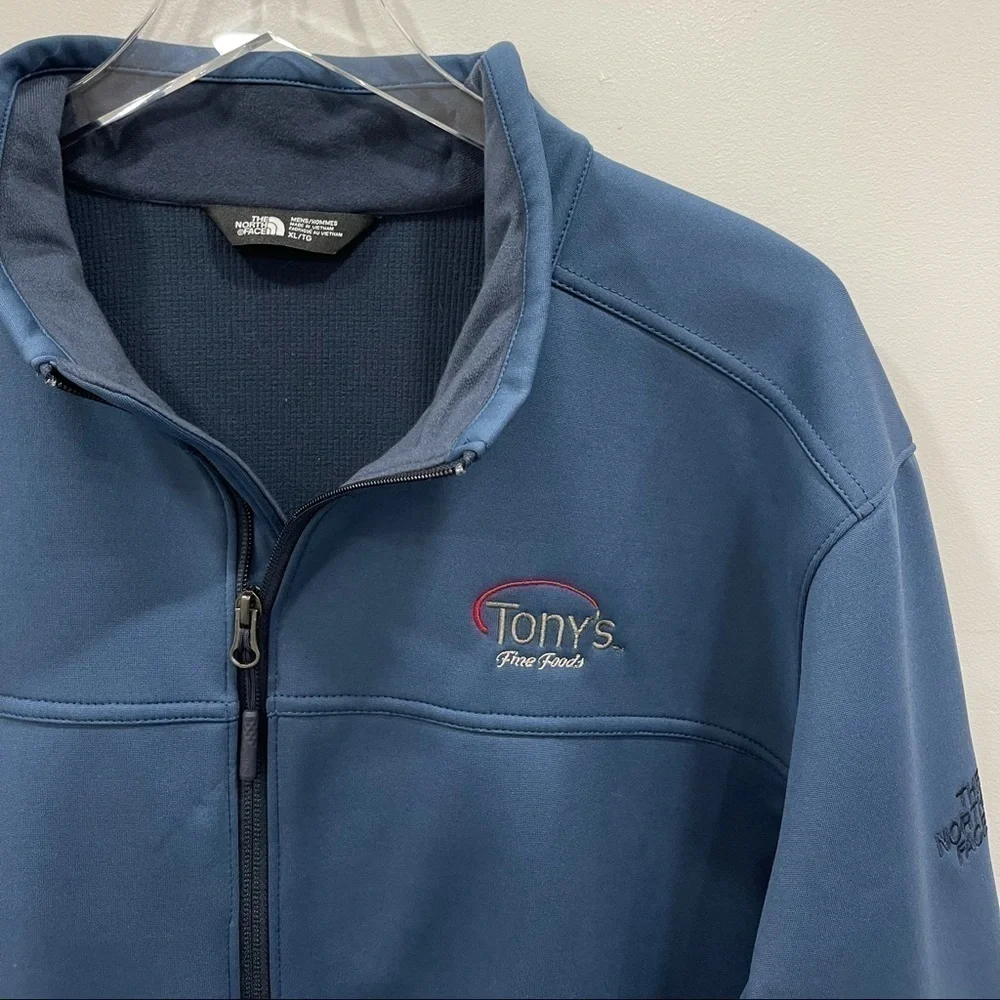 The North Face Men’s Ridgeline Soft Shell Jacket Windwall Blue Full Zip Logo XL